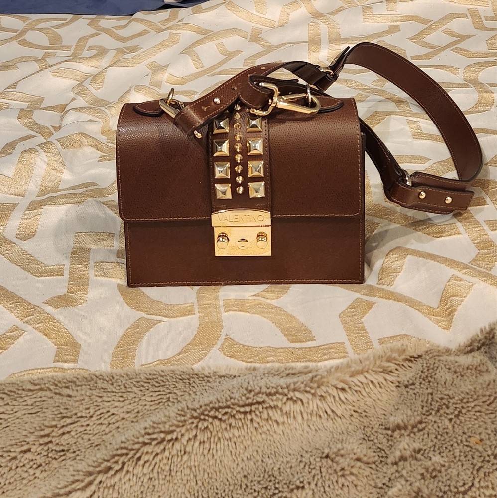 Mario Valentino Brown Studded Bag